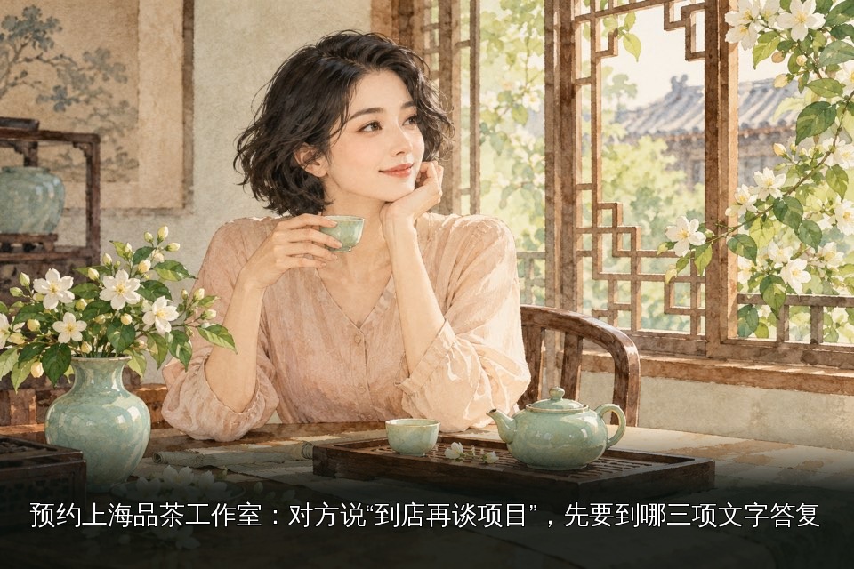 年轻女性茶文化主题图｜水彩花窗品茶